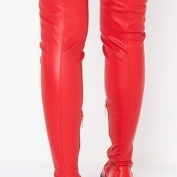 AZALEA WANG DO IT TO YA FLATFORM BOOT  RED Size 9 - Picture 4 of 5